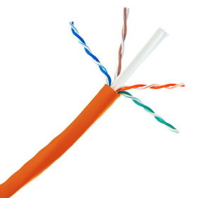 CableWholesale 11X8-031TH Plenum Cat6 Bulk Cable, Orange, Solid, UTP (Unshielded Twisted Pair), CMP, 23 AWG, Pullbox, 1000 foot
