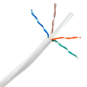 CableWholesale 11X8-091TH Plenum Cat6 Bulk Cable, White, Solid, UTP (Unshielded Twisted Pair), CMP, 23 AWG, Pullbox, 1000 foot
