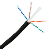 CableWholesale 13X6-422NH Outdoor rated Cat6a Black Ethernet Cable, Solid, CMX, UV rated, Spool, 1000 foot