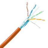 CableWholesale 13X6-531NH Bulk Shielded Cat6a Orange Ethernet Cable, 10 gig Solid, 500 Mhz, 23 AWG, Spool, 1000 foot