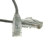 CableWholesale 13X6-62100.5 Cat6a Gray Slim Ethernet Patch Cable, Snagless/Molded Boot, 6 inch