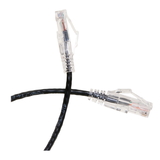 CableWholesale 13X6-62200.5 Cat6a Black Slim Ethernet Patch Cable, Snagless/Molded Boot, 6 inch