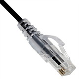 CableWholesale 13X6-62202 Slim Cat6a Black Copper Ethernet Cable, 10 Gigabit, Snagless/Molded Boot, 500 MHz, 2 foot
