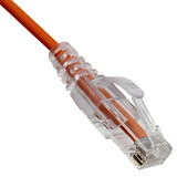 CableWholesale 13X6-63101 Slim Cat6a Orange Copper Ethernet Cable, 10 Gigabit, Snagless/Molded Boot, 500 MHz, 1 Foot