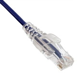 CableWholesale 13X6-64100.5 Slim Cat6a Purple Copper Ethernet Cable, 10 Gigabit, Snagless/Molded Boot, 500 MHz, 6 inch