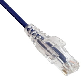 CableWholesale 13X6-64110 Slim Cat6a Purple Copper Ethernet Cable, 10 Gigabit, Snagless/Molded Boot, 500 MHz, 10 foot