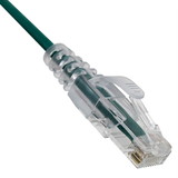 CableWholesale 13X6-65100.5 Slim Cat6a Green Copper Ethernet Cable, 10 Gigabit, Snagless/Molded Boot, 500 MHz, 6 inch