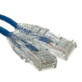 CableWholesale 13X6-66102 Cat6a Blue Slim Ethernet Patch Cable, Snagless/Molded Boot, 2 foot