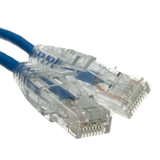 CableWholesale 13X6-66115 Cat6a Blue Slim Ethernet Patch Cable, Snagless/Molded Boot, 15 foot