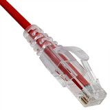 CableWholesale 13X6-67102 Slim Cat6a Red Copper Ethernet Cable, 10 Gigabit, Snagless/Molded Boot, 500 MHz, 2 foot