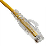 CableWholesale 13X6-68100.5 Slim Cat6a Yellow Copper Ethernet Cable, 10 Gigabit, Snagless/Molded Boot, 500 MHz, 6 inch