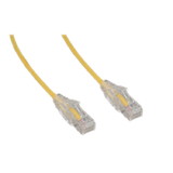 CableWholesale 13X6-68101 Slim Cat6a Yellow Copper Ethernet Cable, 10 Gigabit, Snagless/Molded Boot, 500 MHz, 1 foot