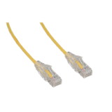 CableWholesale 13X6-68103 Slim Cat6a Yellow Copper Ethernet Cable, 10 Gigabit, Snagless/Molded Boot, 500 MHz, 3 foot