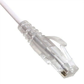 CableWholesale 13X6-69100.5 Slim Cat6a White Copper Ethernet Cable, 10 Gigabit, Snagless/Molded Boot, 500 MHz, 6 inch