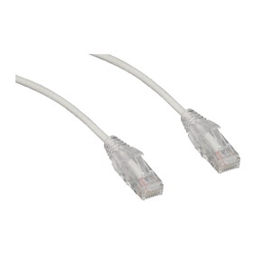 CableWholesale 13X6-69125 Slim Cat6a White Copper Ethernet Cable, 10 Gigabit, Snagless/Molded Boot, 500 MHz, 25 foot