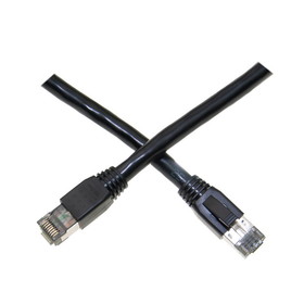 CableWholesale 13X8-52215 Cat8 Black S/FTP Ethernet Patch Cable, Molded Boot, 40Gbps - 2000MHz, 4-Pair 24AWG Stranded Pure Copper, RJ45 Male, 15 foot