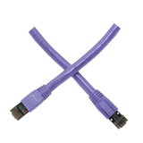 CableWholesale 13X8-54101 Cat8 Purple S/FTP Ethernet Patch Cable, Molded Boot, 40Gbps - 2000MHz, 4-Pair 24AWG Copper, RJ45 Male, 1 foot