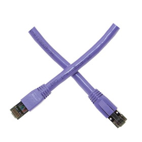 CableWholesale 13X8-54125 Cat8 Purple S/FTP Ethernet Patch Cable, Molded Boot, 40Gbps - 2000MHz, 4-Pair 24AWG Copper, RJ45 Male, 25 foot