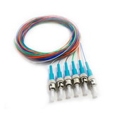 CableWholesale 15F1-51006 Fiber Pigtail, MM, OM4, 6 Fiber, ST/PC, 3M, Aqua Boot