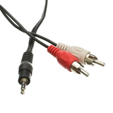 CableWholesale 2RCA-STE-50 3.5mm Stereo to RCA Audio Cable, 3.5mm Stereo Male to Dual RCA Male (Right and Left), 50 foot