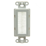 CableWholesale 301-1009 Decora Wall Plate Insert, White, Brush Cable Pass Through