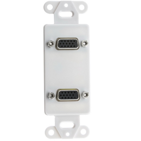 CableWholesale 301-2004 Decora Wall Plate Insert, White, Dual VGA Couplers, HD15 Female