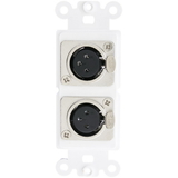 CableWholesale 301-2005 Decora Wall Plate Insert, White, Dual XLR Female to Solder Type