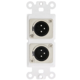 CableWholesale 301-2006 Decora Wall Plate Insert, White, Dual XLR Male to Solder Type