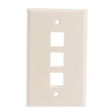 CableWholesale 3012-09303 Keystone Wall Plate, Lite Almond, 3 Port, Single Gang