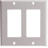 CableWholesale 302-2-W Decora Wall Plate, White, 2 Hole, Dual Gang