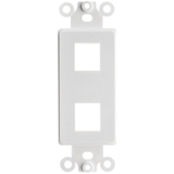 CableWholesale 302-2D-W Decora Wall Plate Insert, White, 2 Hole for Keystone Jack