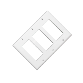CableWholesale 302-3-W Wall Plate, White, Blank Decora, Triple Gang