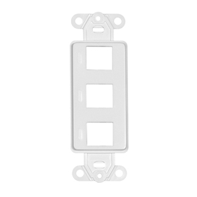 CableWholesale 302-3D-W Decora Wall Plate Insert, White, 3 Hole for Keystone Jack