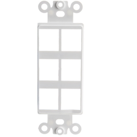 CableWholesale 302-6D-W Decora Wall Plate Insert, White, 6 Hole for Keystone Jack