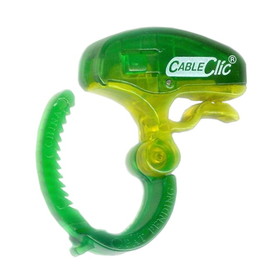CableWholesale 30CA-15115 Pack of 15 - Mini Cable Clic, Reusable Ratcheting Adjustable Cable Management, 5/8 - 1 inch, Green