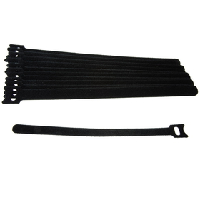 CableWholesale 30CT-06195 Hook and Loop Cable Strap w/ Eye, 0.50 inch x  9.5 inch, 10 Pack