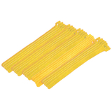 CableWholesale 30CT-08180 Yellow Hook and Loop Cable Strap w/ Eye, 0.50 inch x 8 inch, 25 Pack