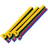CableWholesale 30CT-10080 Hook and Loop Cable Tie, Assortment 15pcs - 3/each color (Red, Blue, Green, Yellow, Black)