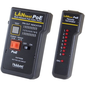 CableWholesale 30D1-56651 Lan Tester PoE Network Cable tester, Pin Configuration/Wire Map Results
