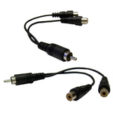 CableWholesale 30R1-03360 RCA Splitter / Adapter, RCA Male to Dual RCA Female, 6 inch