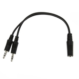 CableWholesale 30S1-35260 3.5mm Stereo Y Cable, 3.5mm Stereo Female to Dual 3.5mm Stereo Male, 6 inch