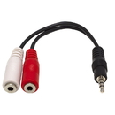 CableWholesale 30S1-35360 3.5mm Stereo Y Cable, 3.5mm Stereo Male to Dual 3.5mm Stereo Female, 6 inch