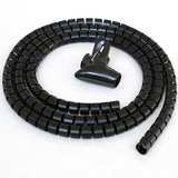 CableWholesale 30SL-02120 5ft Split Loom Cable Wrap, Black, 20mm diameter, Cable Management Wraps with Tool