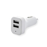 CableWholesale 30W1-313WH 2 Port USB Car Charger, 2.1 Amp + 1 Amp, White