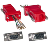 CableWholesale 31D1-1740RD Modular Adapter, Red, DB9 Female to RJ45 Jack