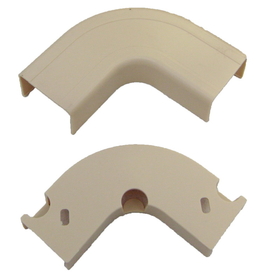 CableWholesale 31R2-001IV 1.25 inch Surface Mount Cable Raceway, Ivory, Flat 90 Degree Elbow
