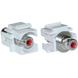 CableWholesale 324-220WR Keystone Insert, White, Recessed RCA Female Coupler (Red RCA)