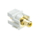 CableWholesale 324-220WY Keystone Insert, White, Recessed RCA Female Coupler (Yellow RCA)