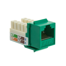 CableWholesale 326-120GR Cat6 Keystone Jack, Green, RJ45 Female to 110 Punch Down