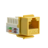 CableWholesale 326-120YL Cat6 Keystone Jack, Yellow, RJ45 Female to 110 Punch Down